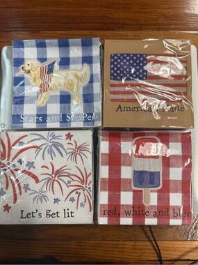 Mud Pie Red, White & Blue Patriotic Cocktail Napkins
